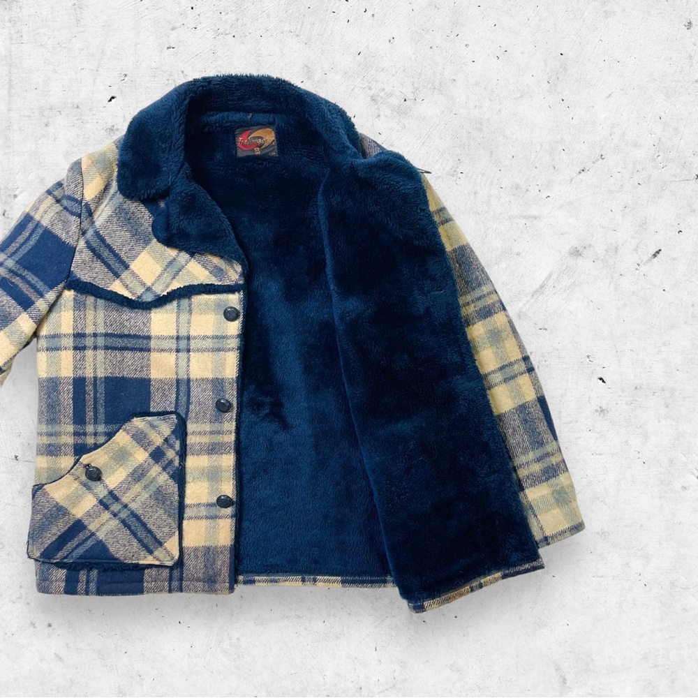 Vtg 60s 70s Trailmaster Fur Lined Plaid Jacket, Heavyweight, Hunting Sherpa, XL - Picture 2 of 9